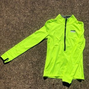 PINK neon green workout halfzip